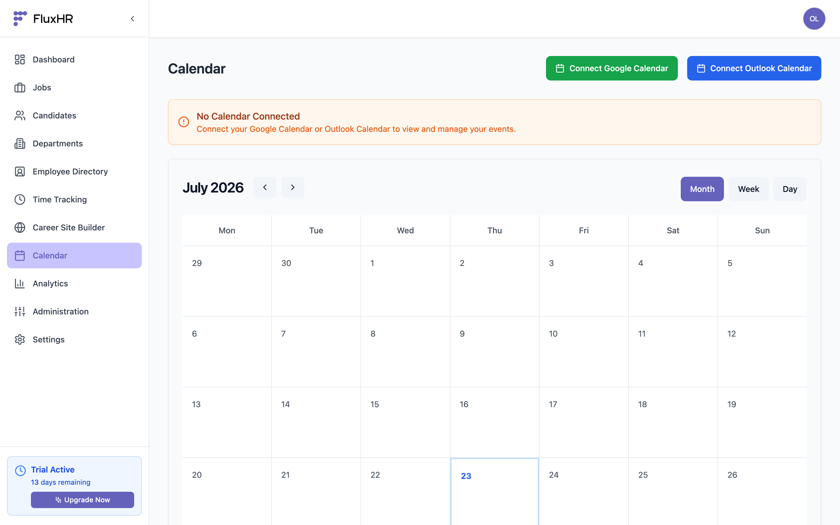 Shared calendar view