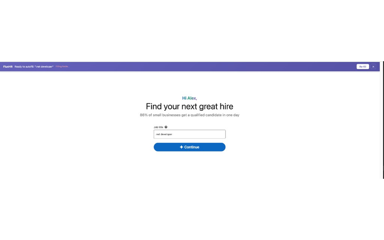 FluxHR extension sign-in screen